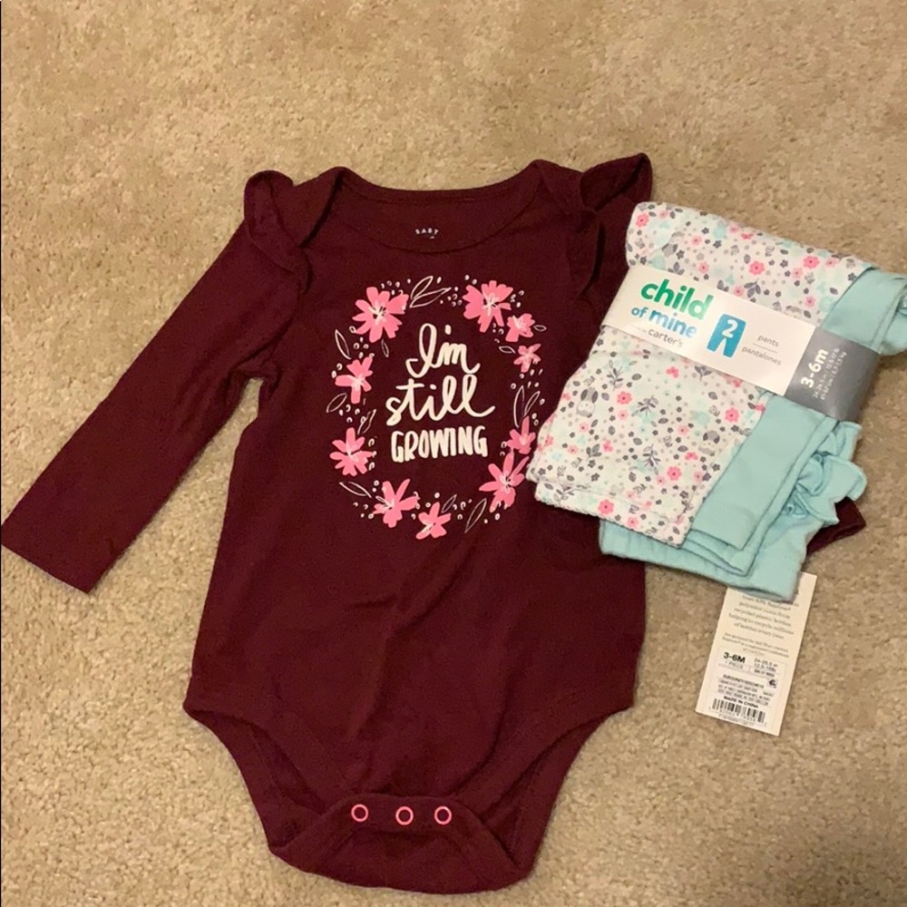 Carters and Cat and Jack Onesie and pant bundle